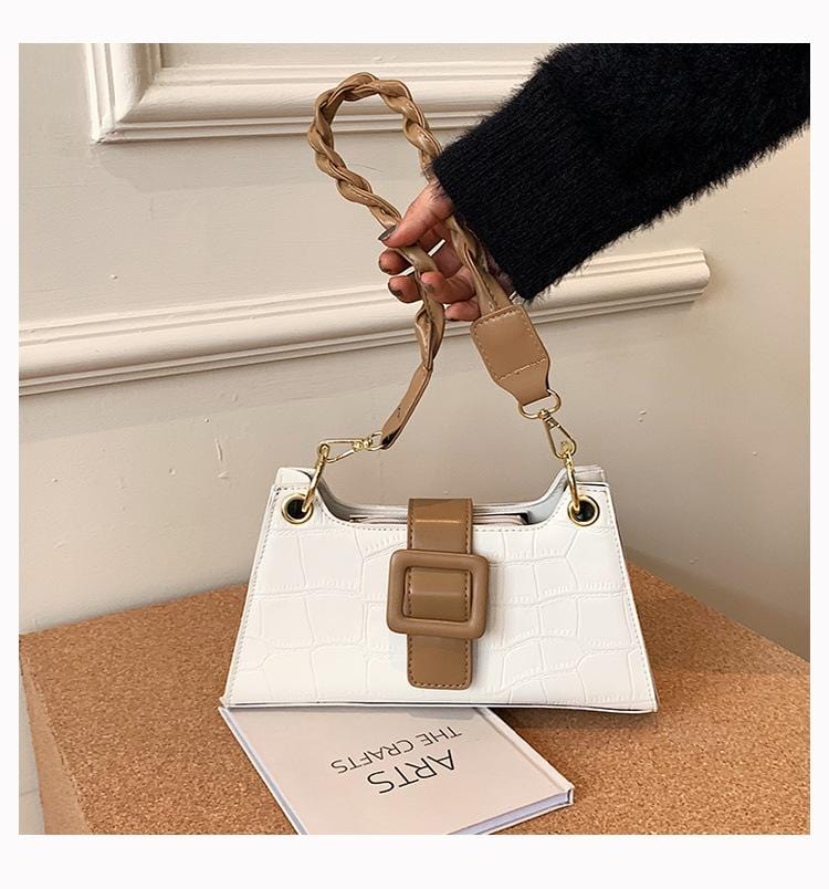 Two Tone Croc Shoulder Bag - Image 3