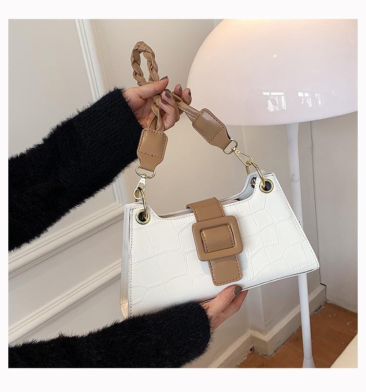 Two Tone Croc Shoulder Bag - Image 4