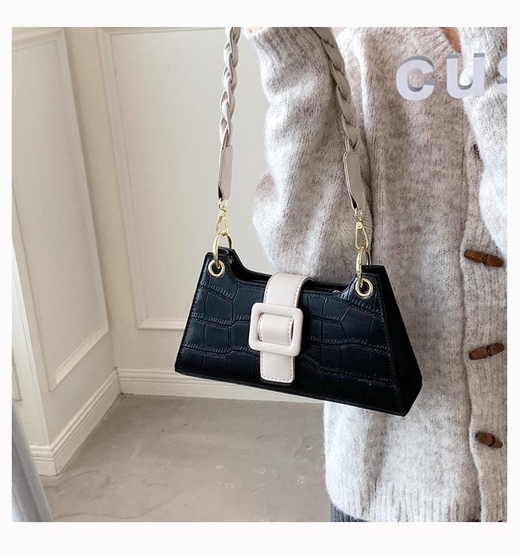 Two Tone Croc Shoulder Bag - Image 5