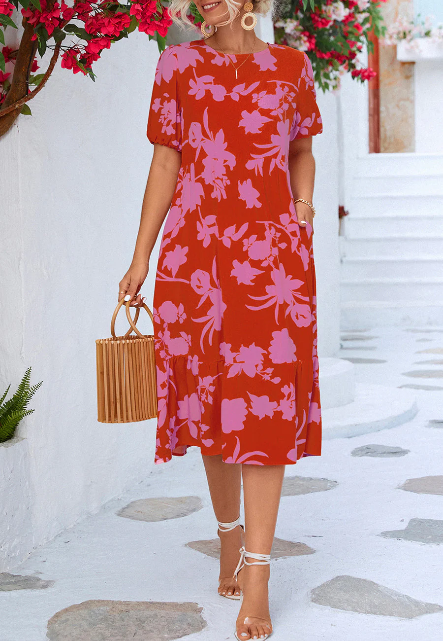 Two Tone Floral Dress - Image 11
