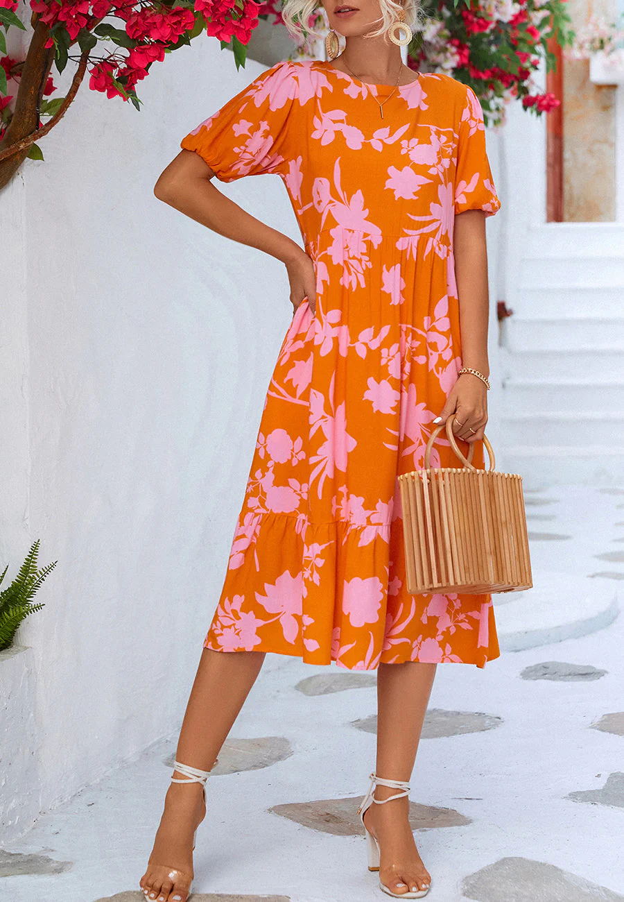 Two Tone Floral Dress - Image 13