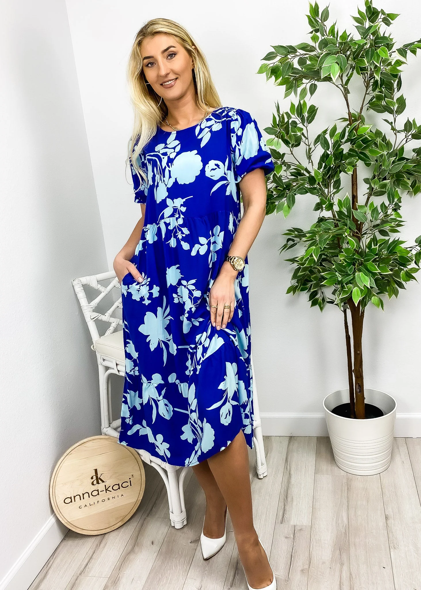 Two Tone Floral Dress - Image 2