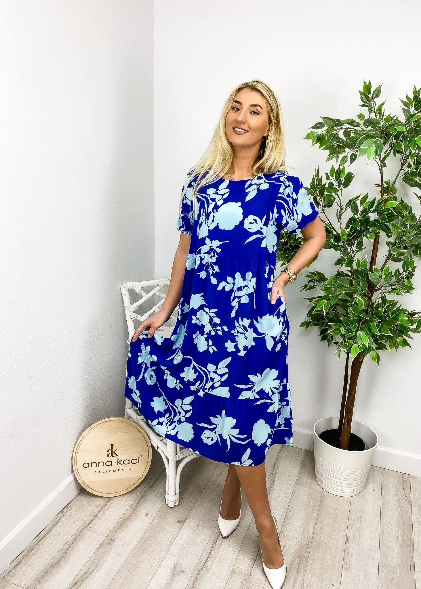 Two Tone Floral Dress - Image 3