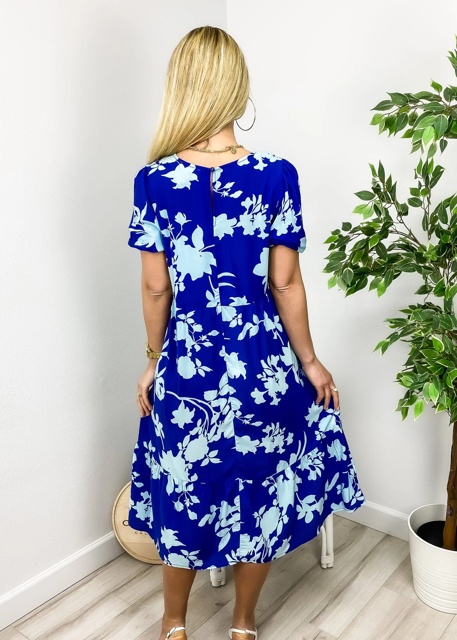 Two Tone Floral Dress - Image 4