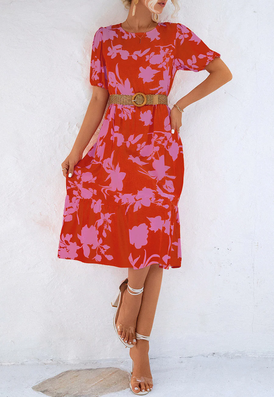 Two Tone Floral Dress - Image 8