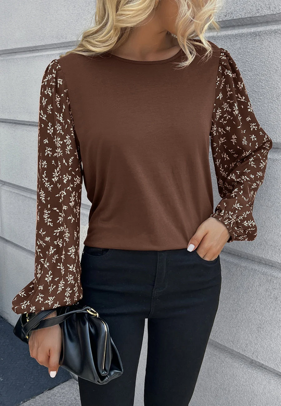 Two Tone Floral Light Sweater - Image 5