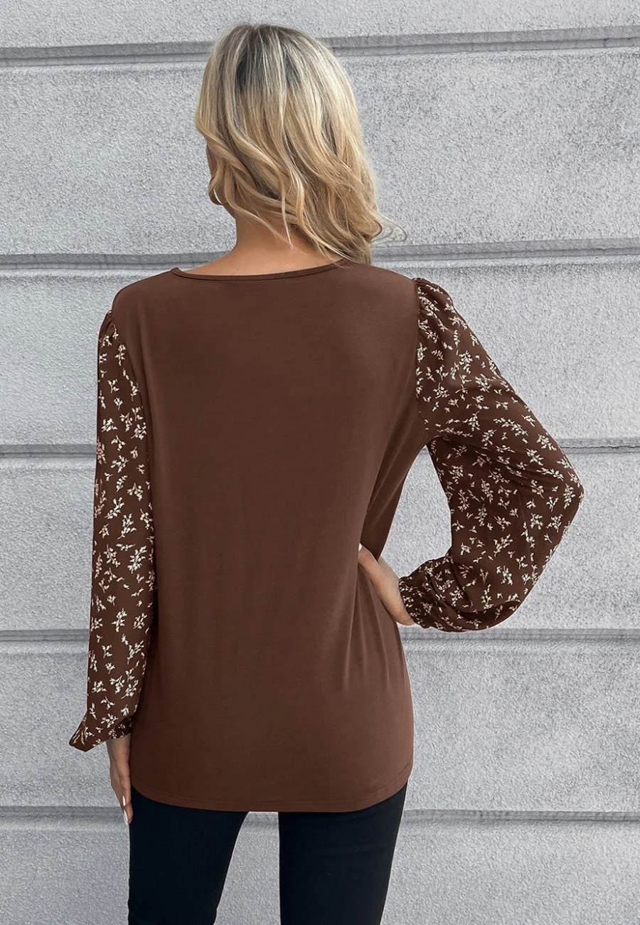 Two Tone Floral Light Sweater - Image 6