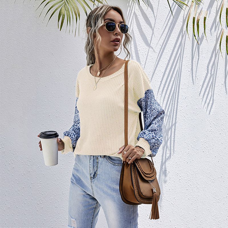 Two Tone Floral Print Sweater - Image 11