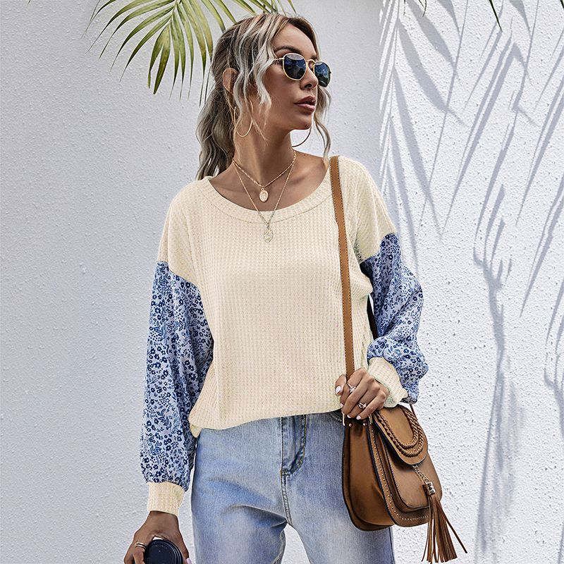 Two Tone Floral Print Sweater - Image 9