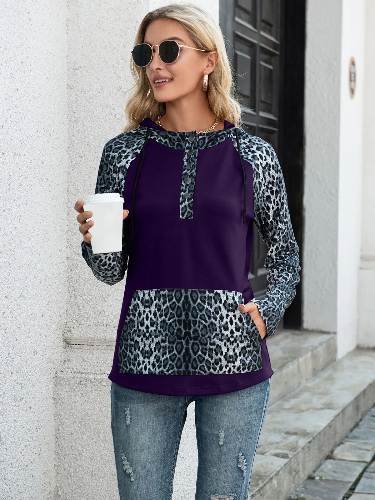 Two Tone Leopard Hoodie - Image 29