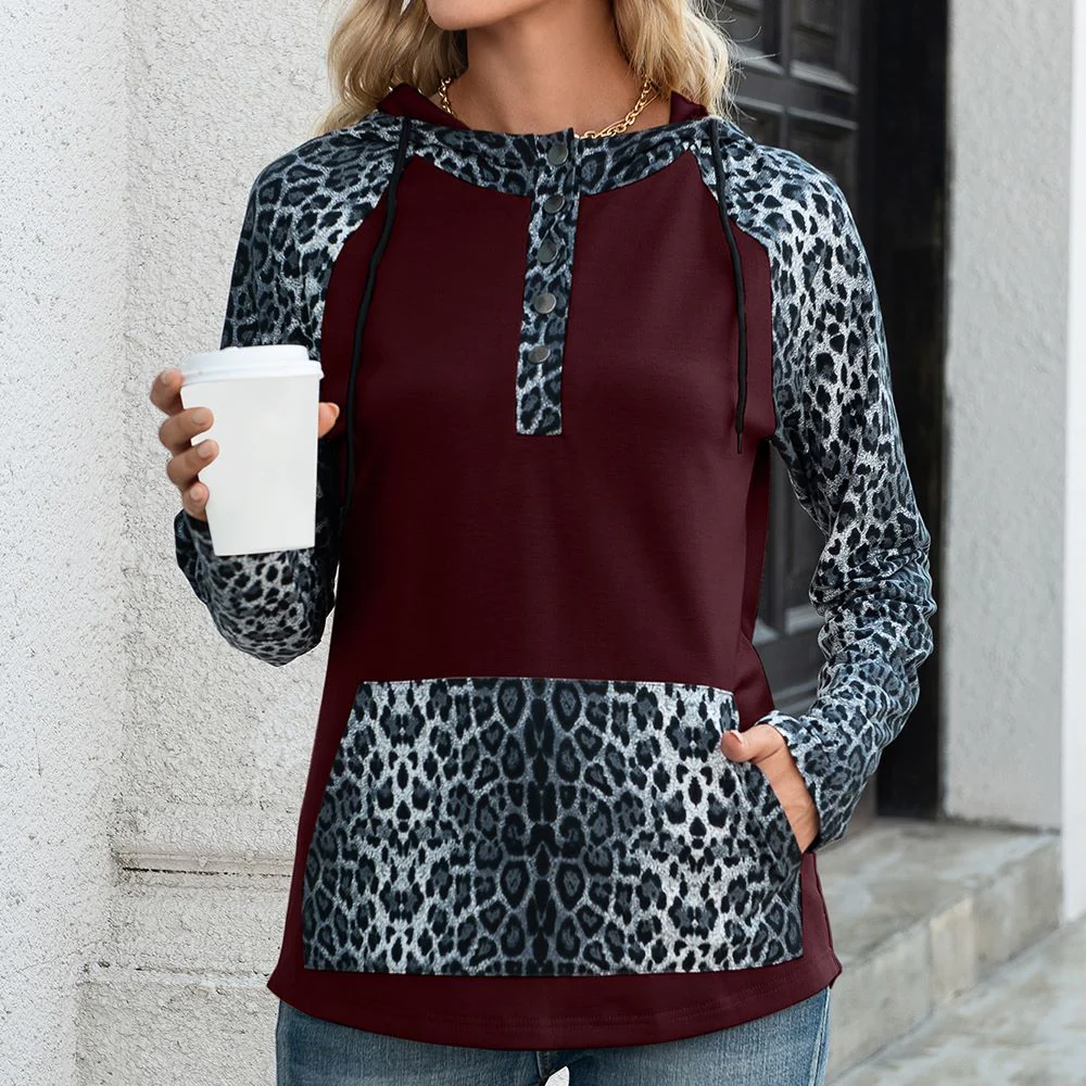 Two Tone Leopard Hoodie - Image 9