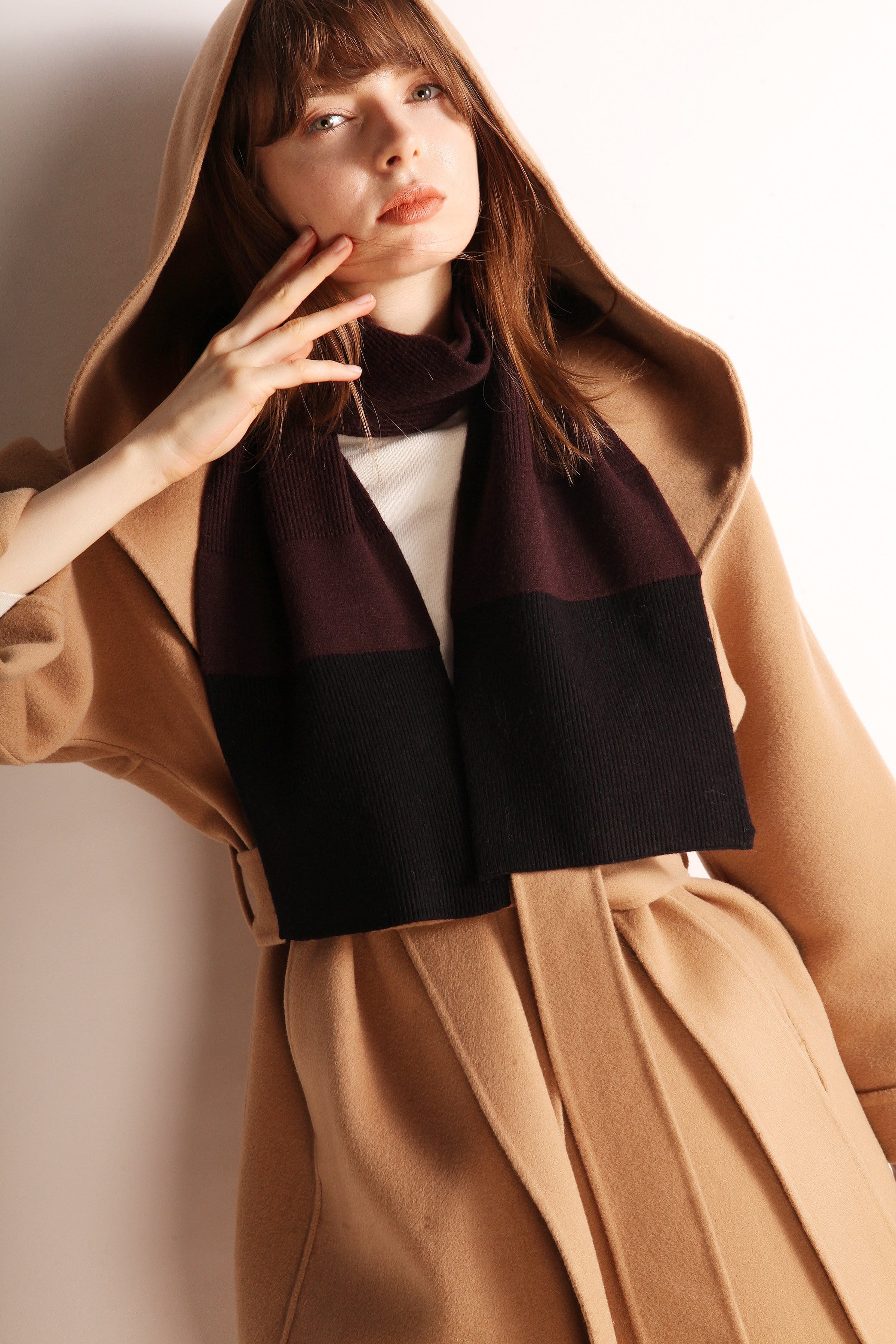 Two Tone Ribbed Knit Scarf - Image 24