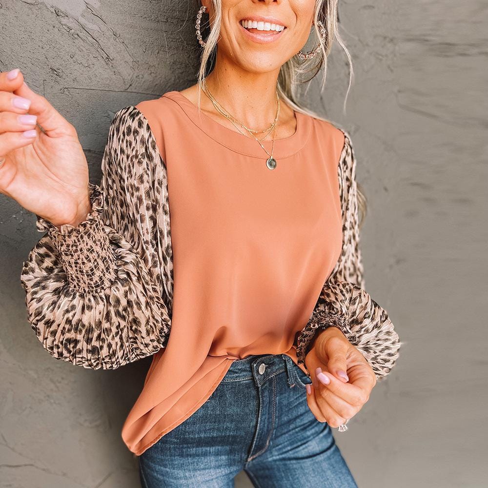 Two Tone Shirred Cuffs Sweater - Image 3