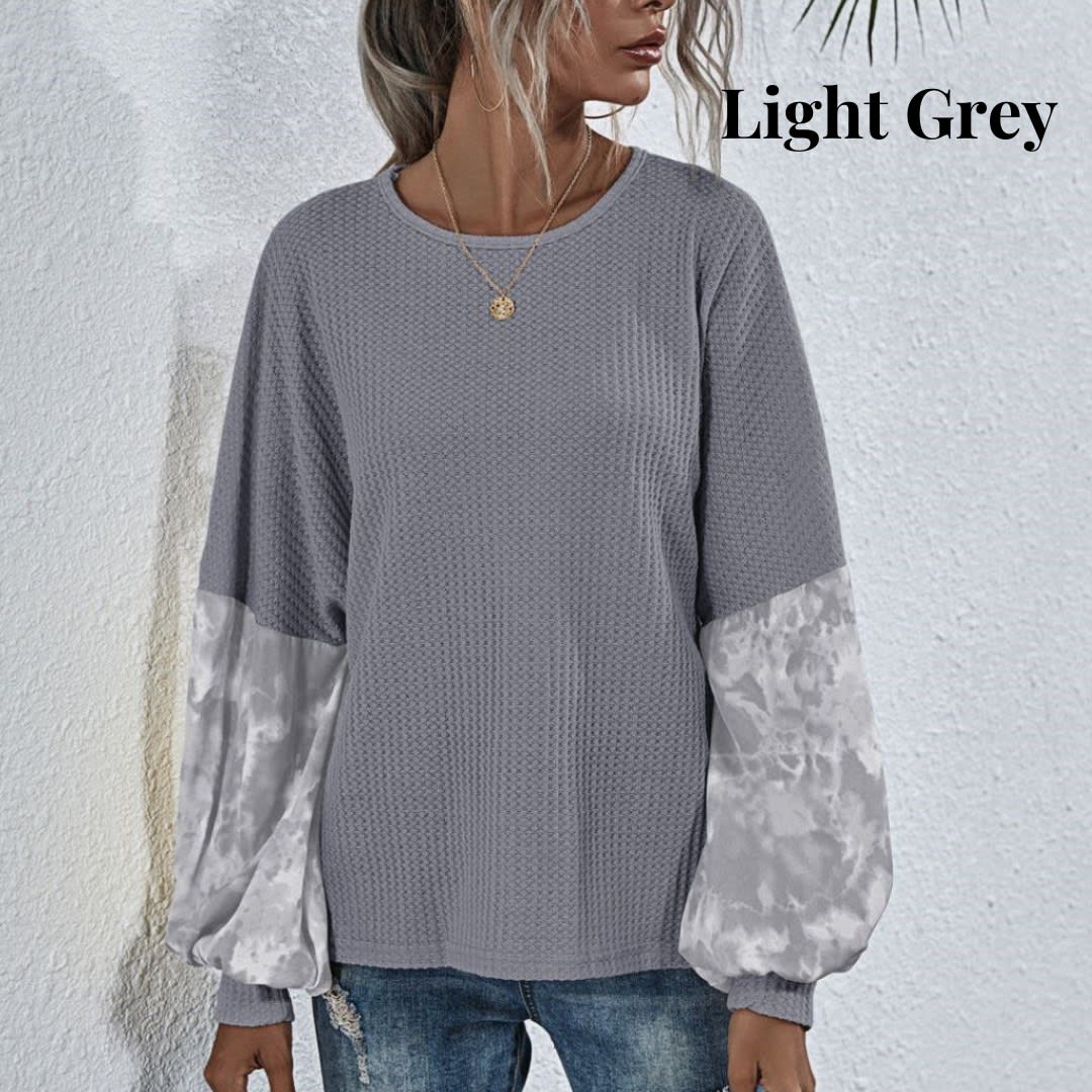 Two Tone Sleeve Knit Sweater - Image 3