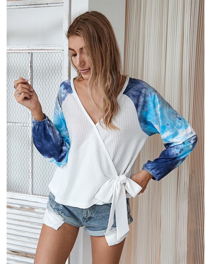 Two Tone Surplice Knit Sweater - Image 10