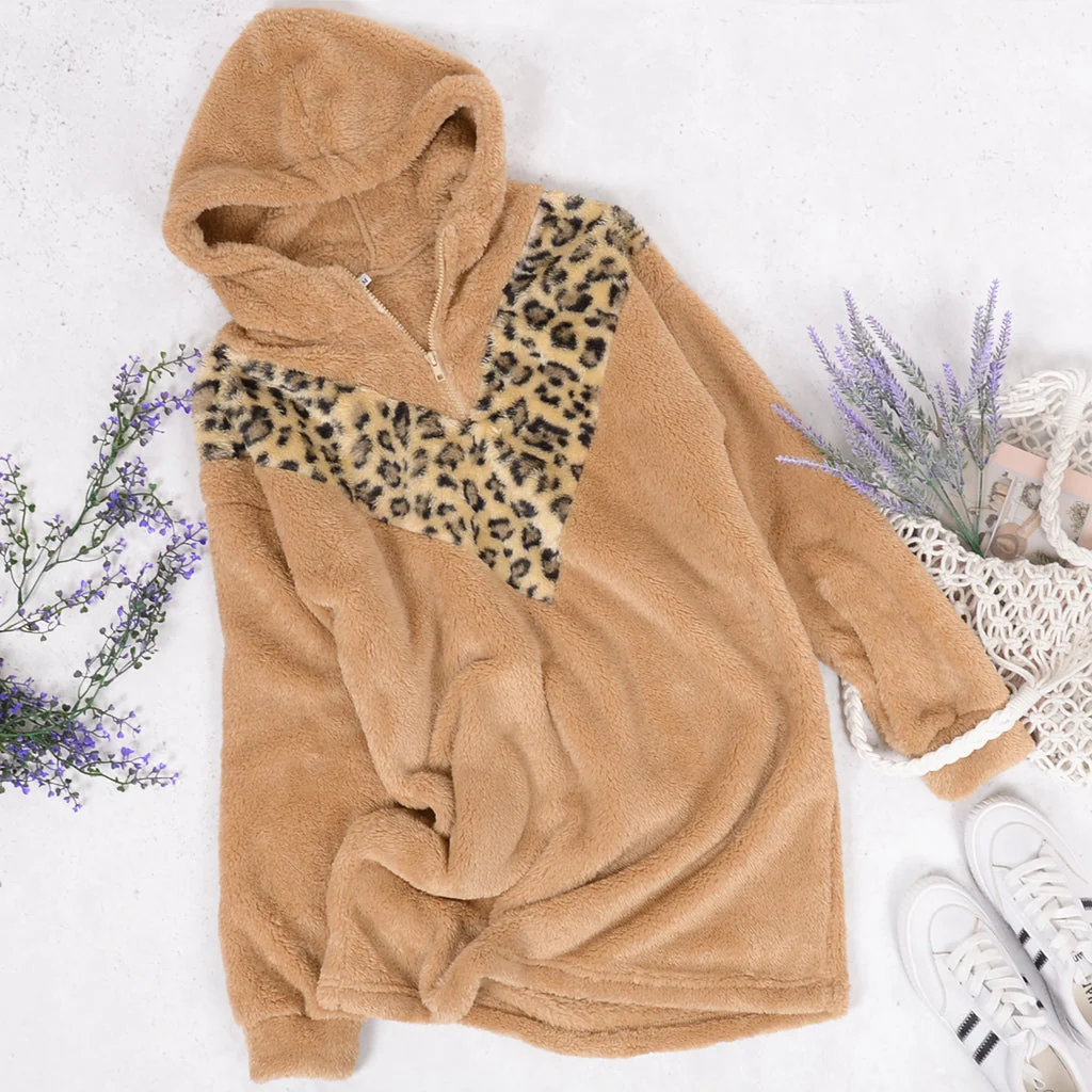 Two Tone Teddy Hoodie Dress - Image 10