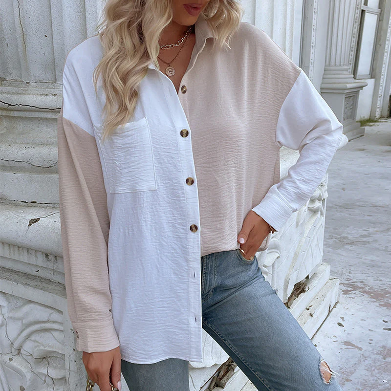 Two Tone Textured Blouse - Image 4