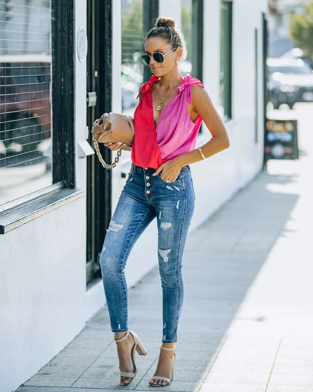Two Tone Wrap Tank Top - Image 2