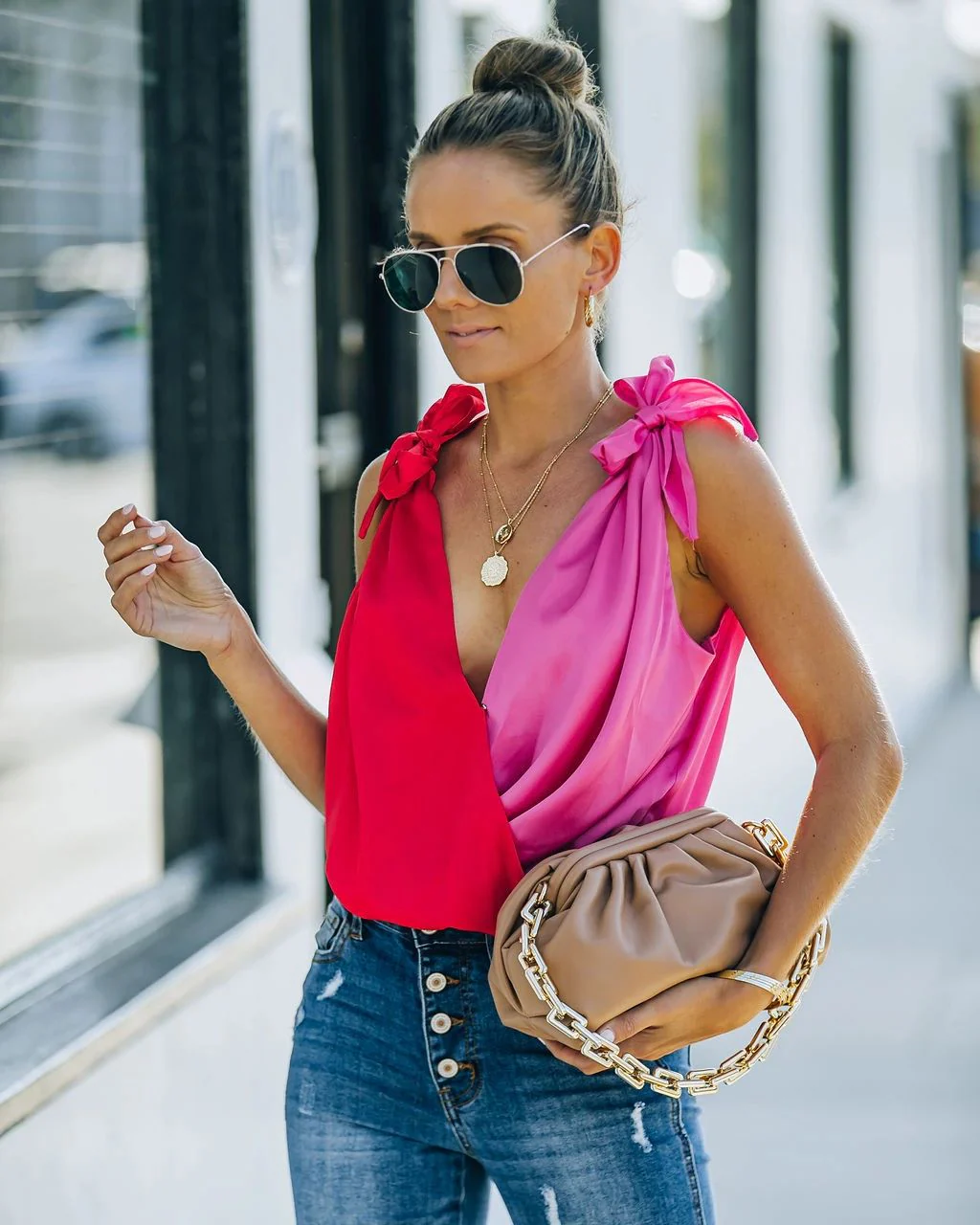 Two Tone Wrap Tank Top - Image 4