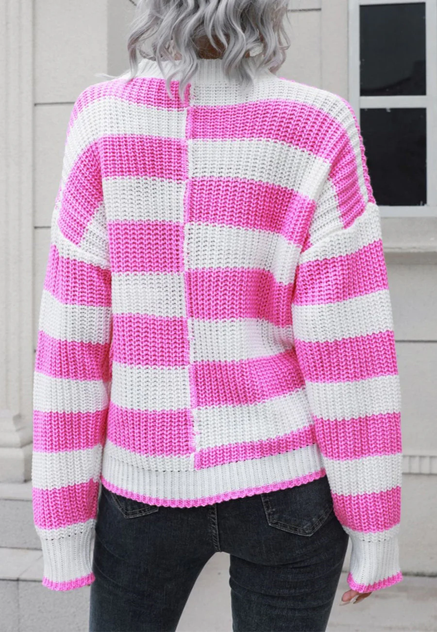 Uneven Striped Textured Sweater - Image 8