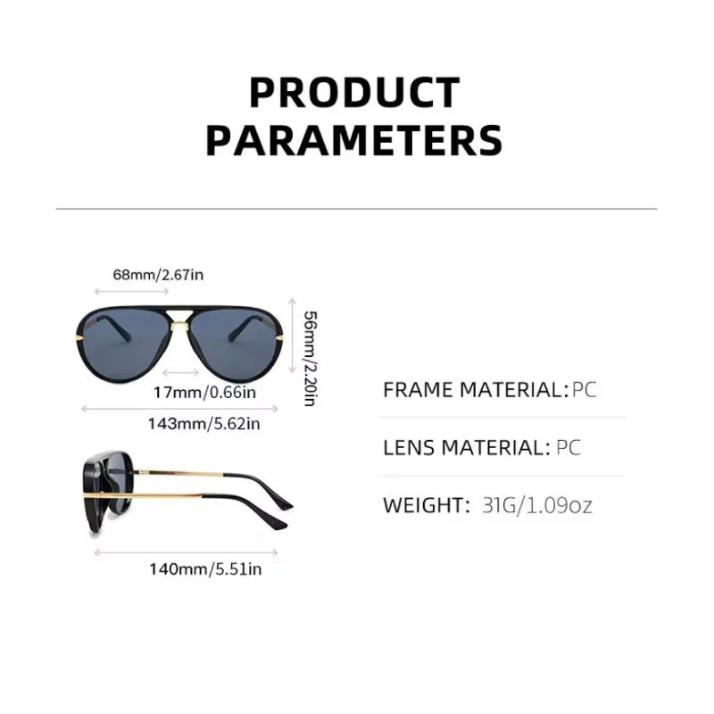 Unisex Aviator Sunglasses with UV400 Protection for Outdoor Style - Image 8