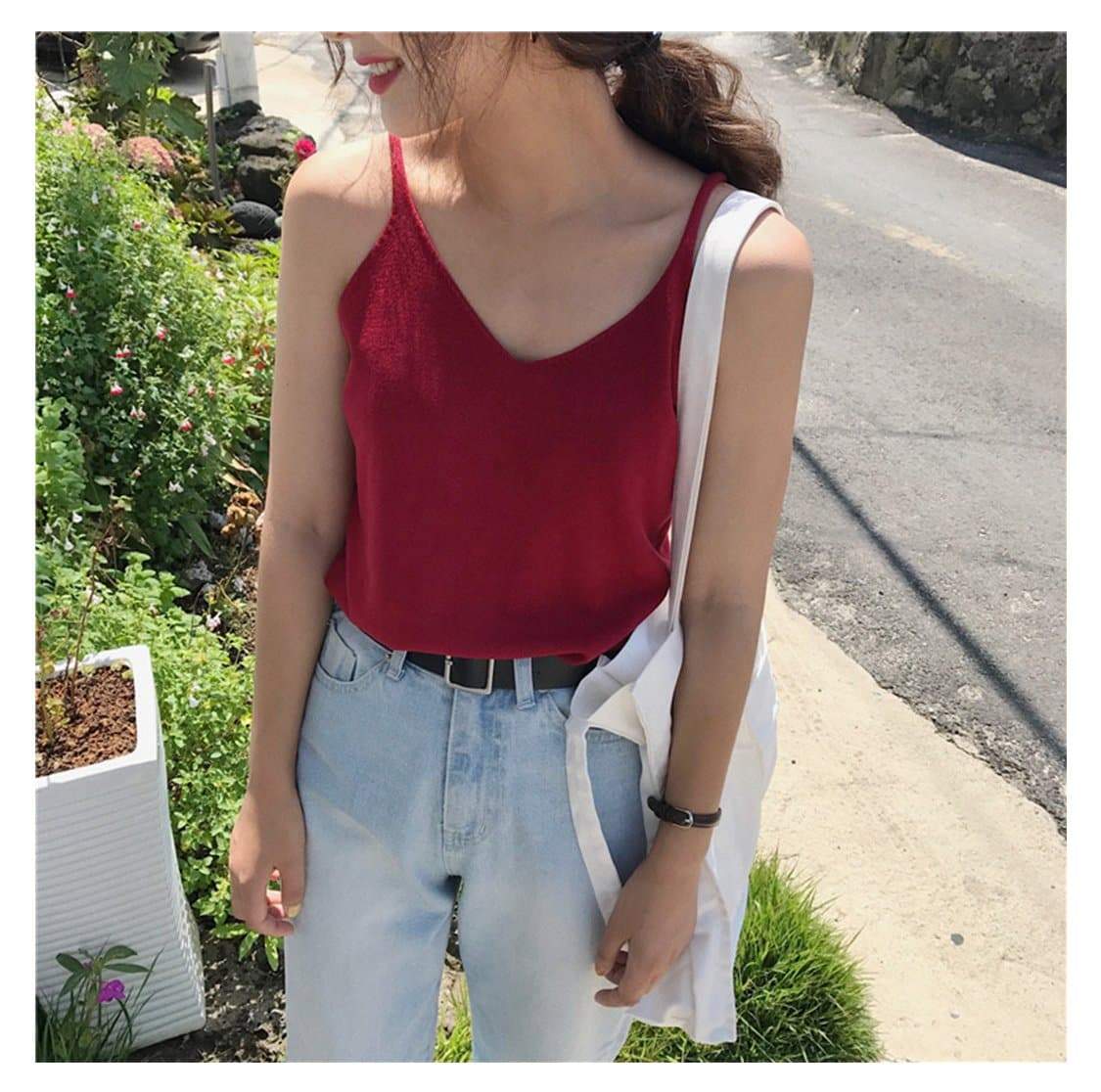 V-Cut Silky Knitted Cami - Image 7