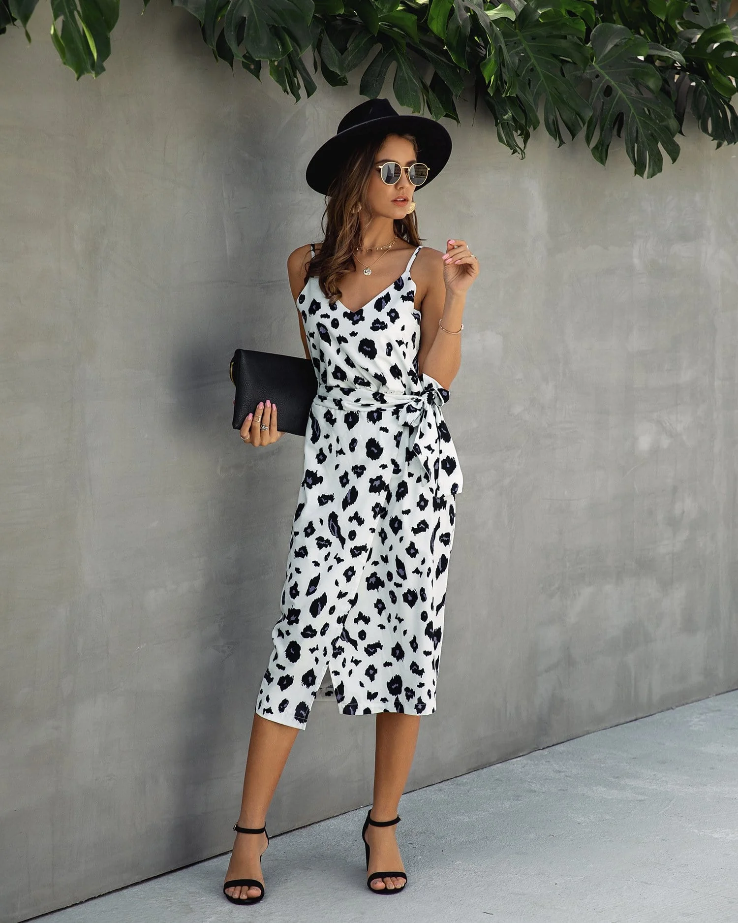 V Neck Animal Print Dress - Image 3