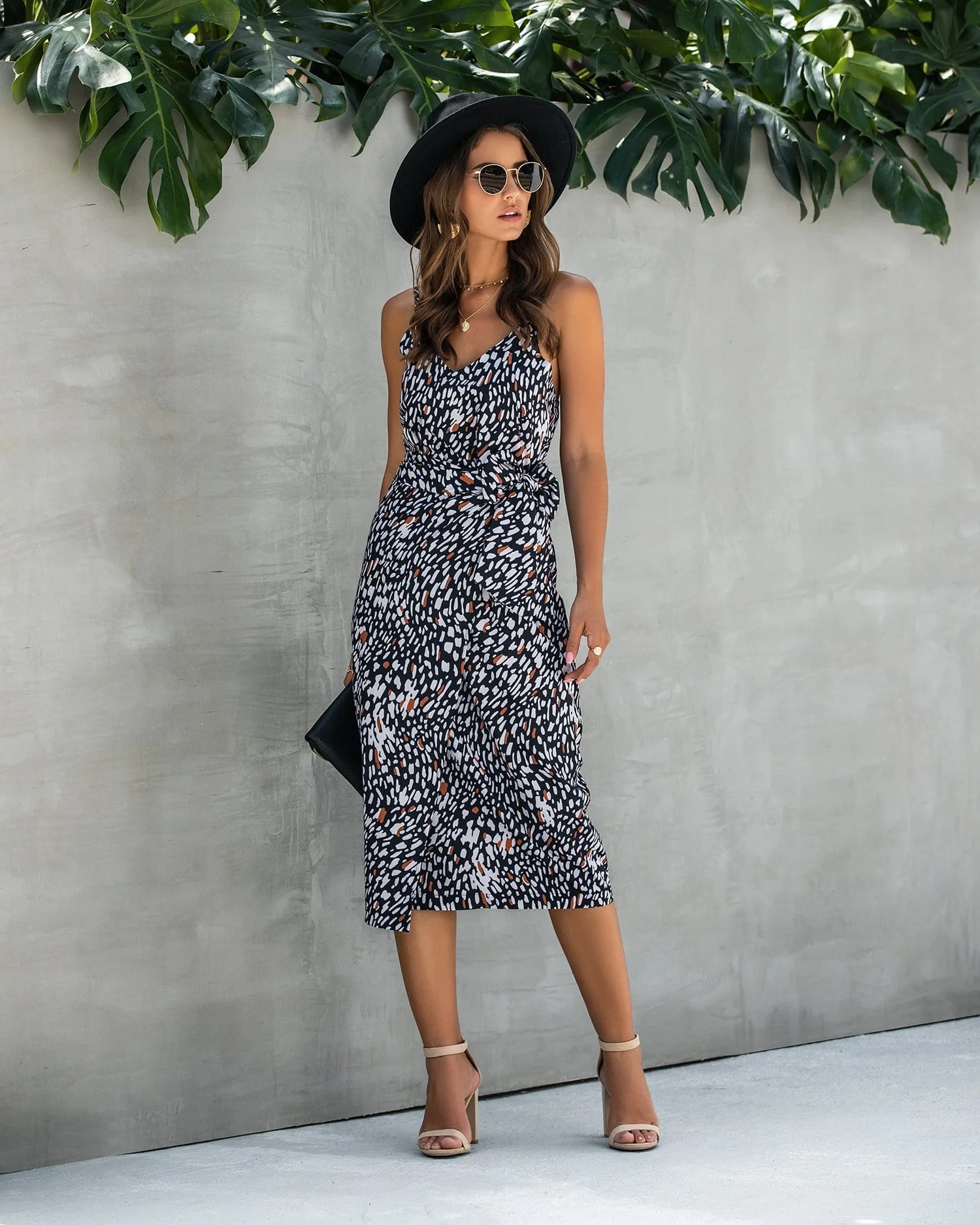 V Neck Animal Print Dress - Image 7