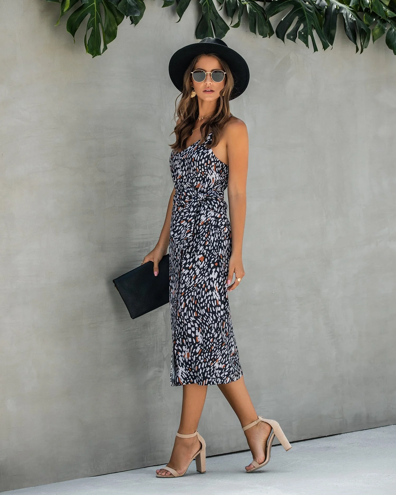V Neck Animal Print Dress - Image 9