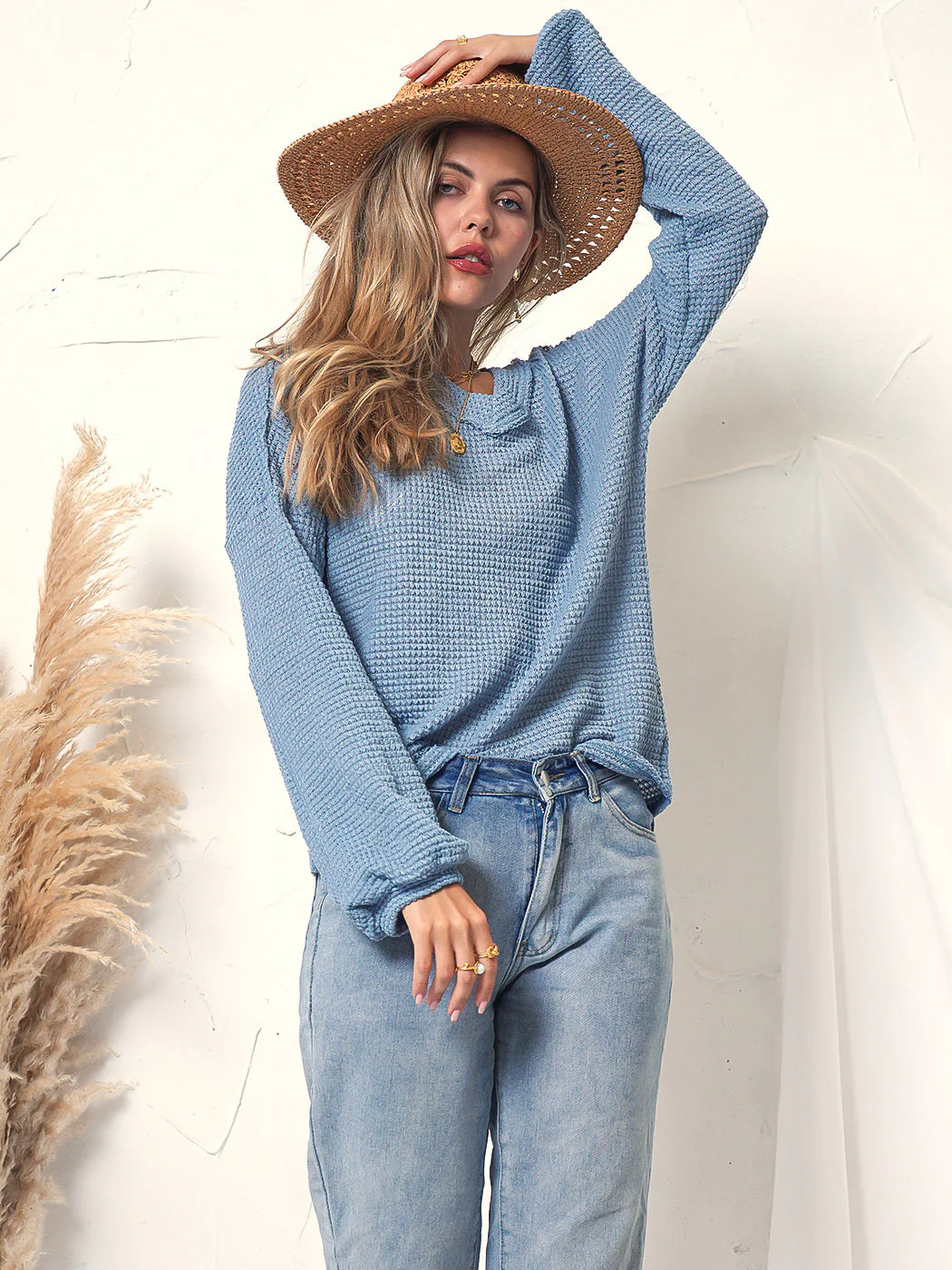 V Neck Bishop Sleeve Sweater - Image 10