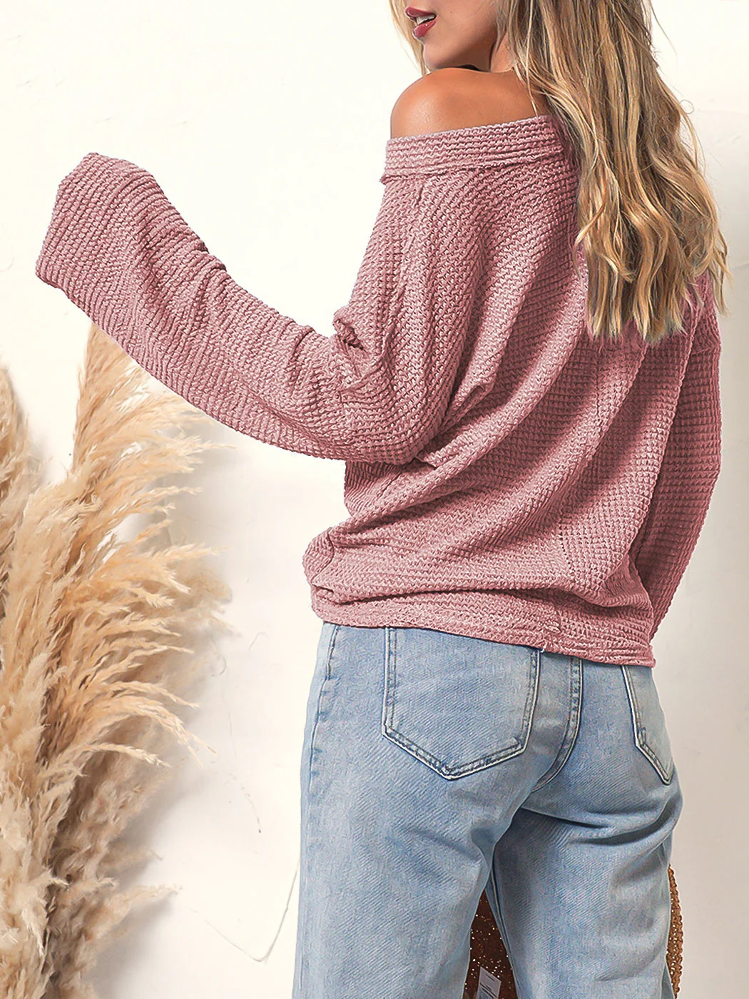 V Neck Bishop Sleeve Sweater - Image 11