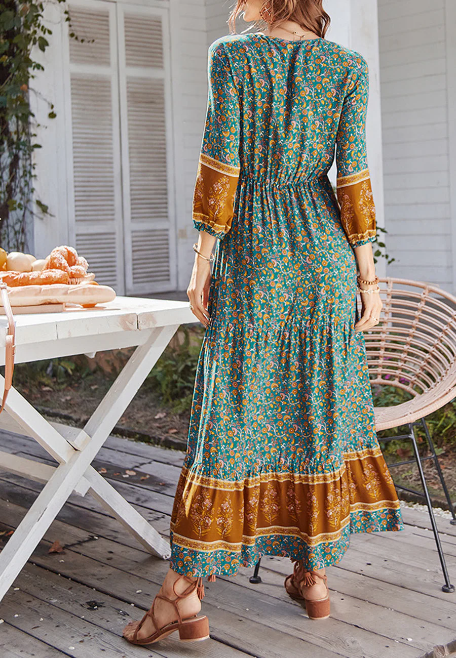 V Neck Bohemian Maxi Dress - Image 15