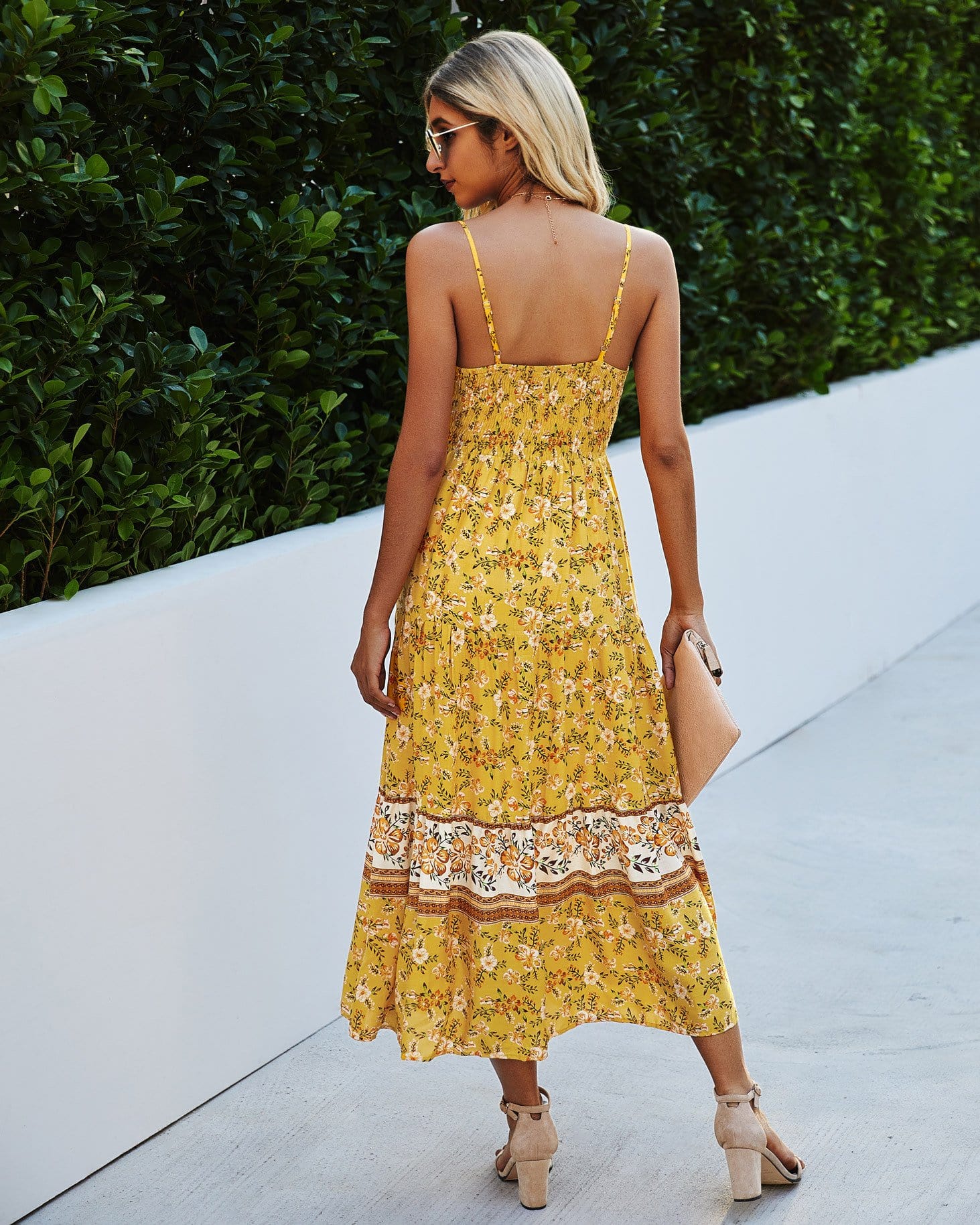 V Neck Floral Maxi Dress - Image 5