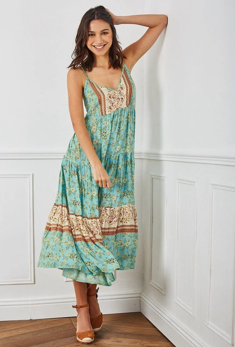 V Neck Floral Maxi Dress - Image 6