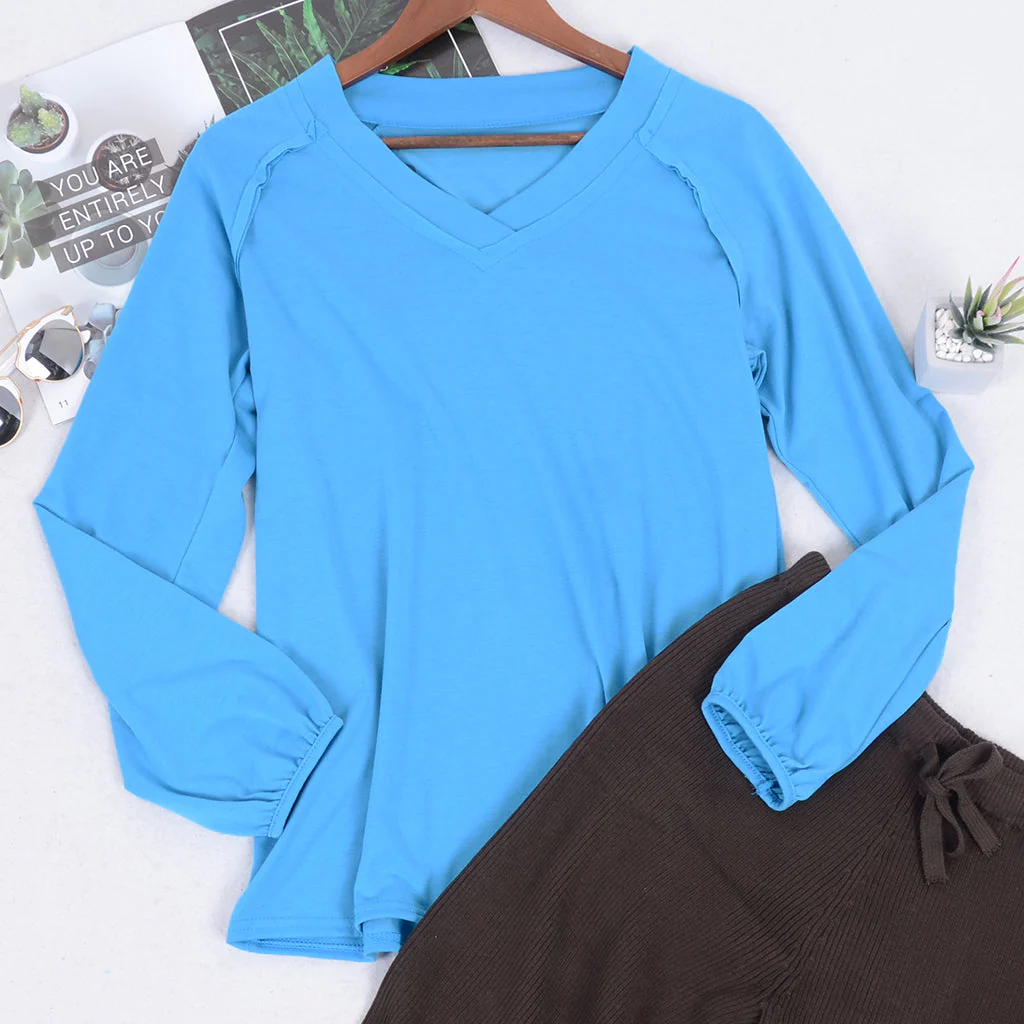 V Neck Long Sleeve Shirt - Image 10