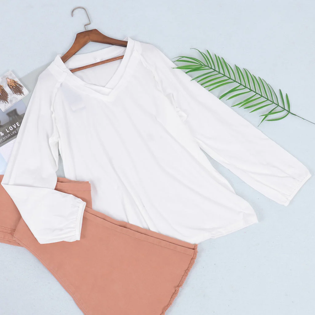 V Neck Long Sleeve Shirt - Image 4