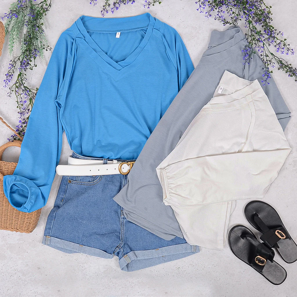 V Neck Long Sleeve Shirt - Image 6