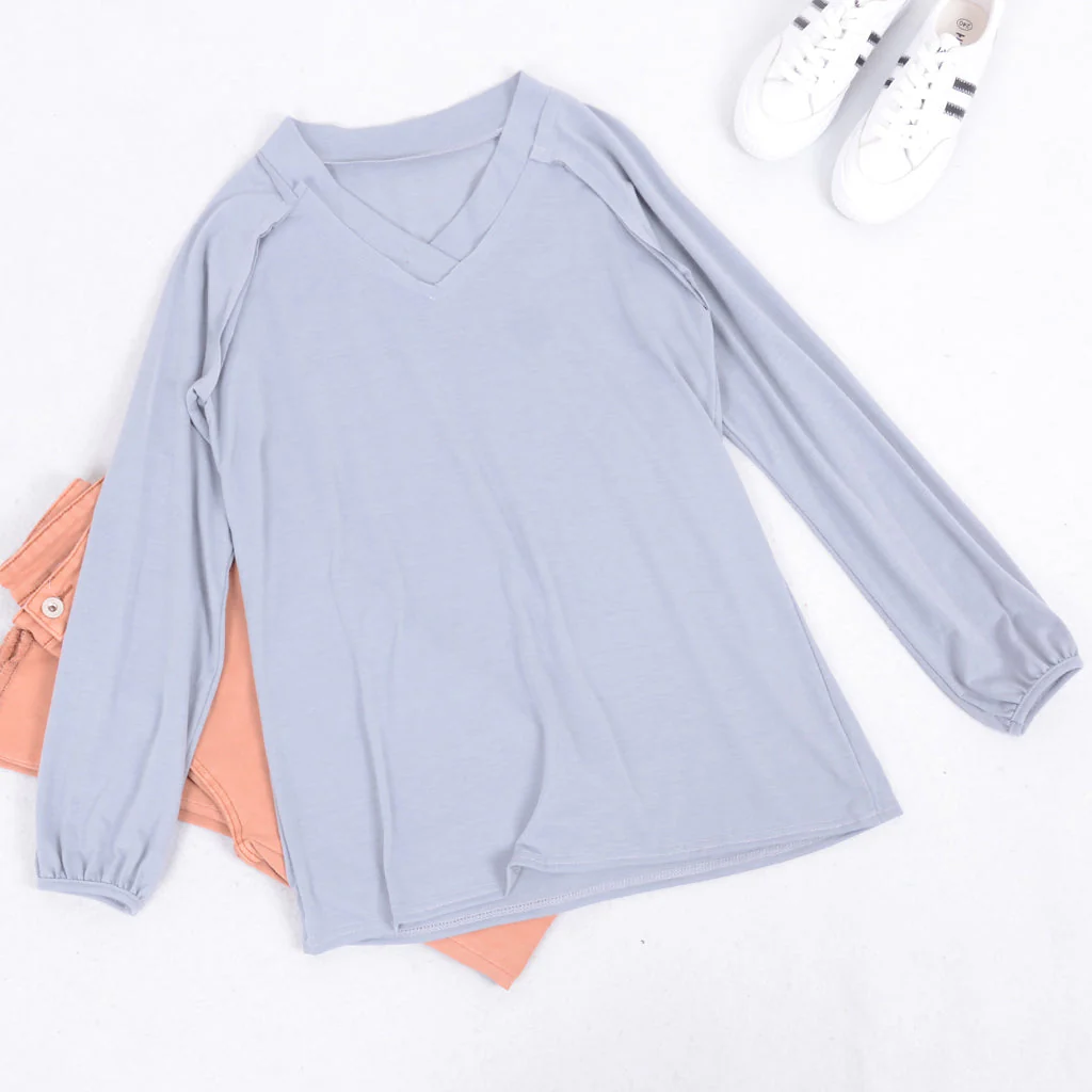 V Neck Long Sleeve Shirt - Image 7