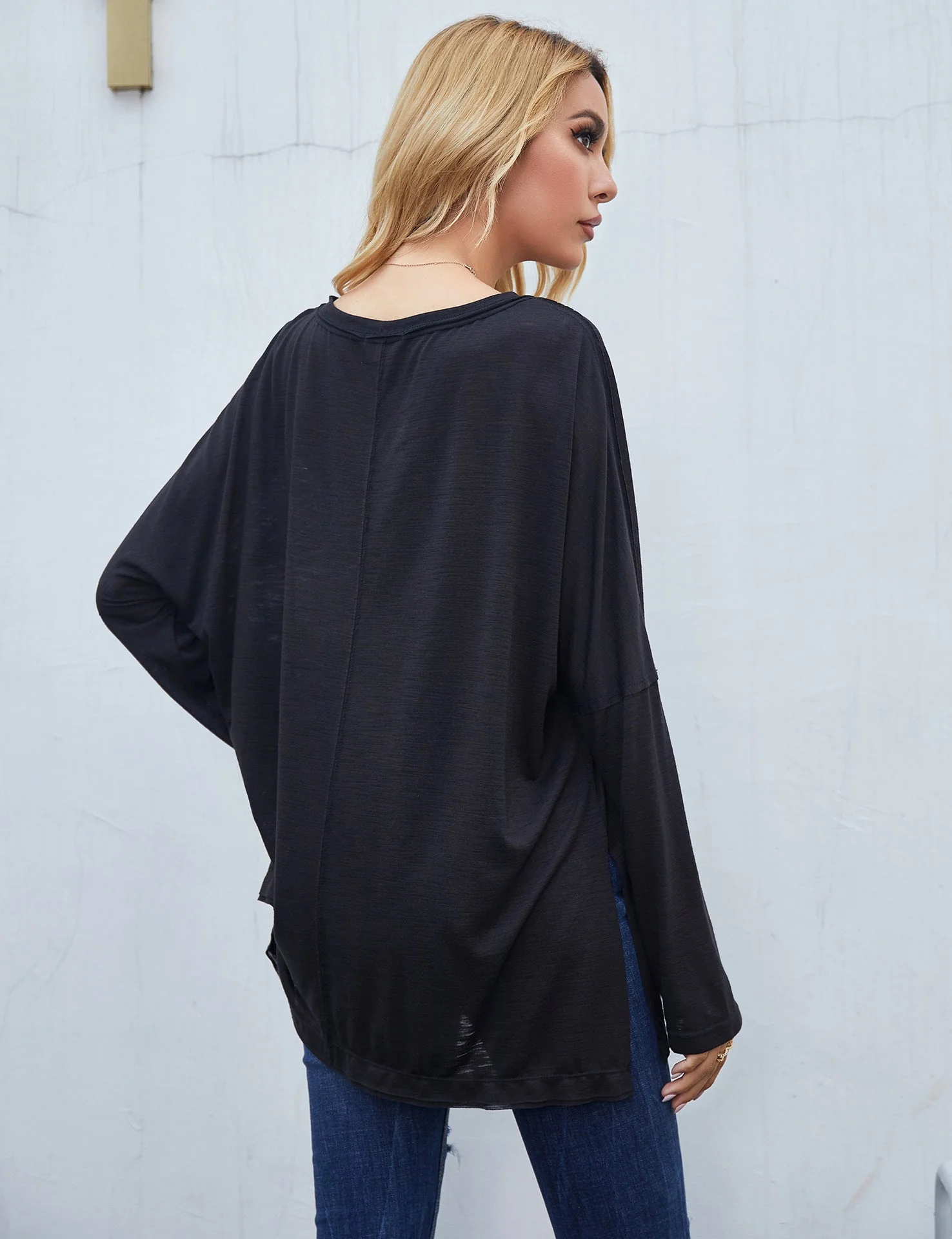 V-Neck Long Sleeve Tee - Image 3