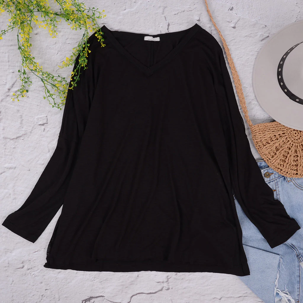 V-Neck Long Sleeve Tee - Image 5