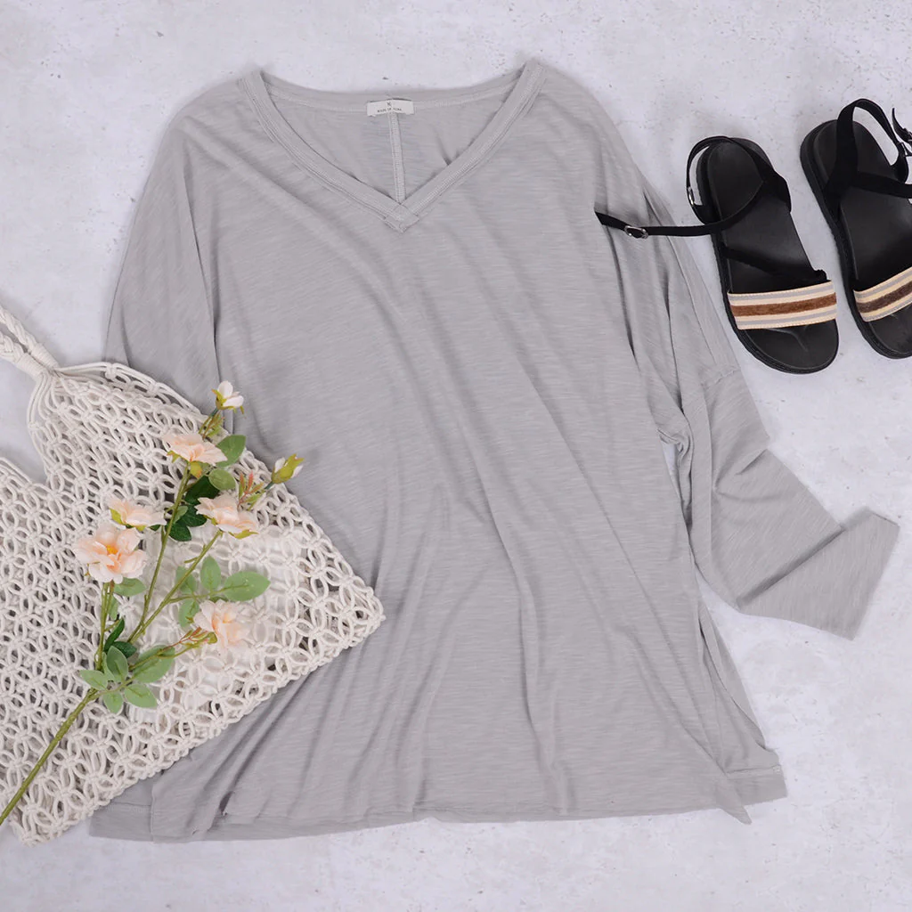 V-Neck Long Sleeve Tee - Image 9