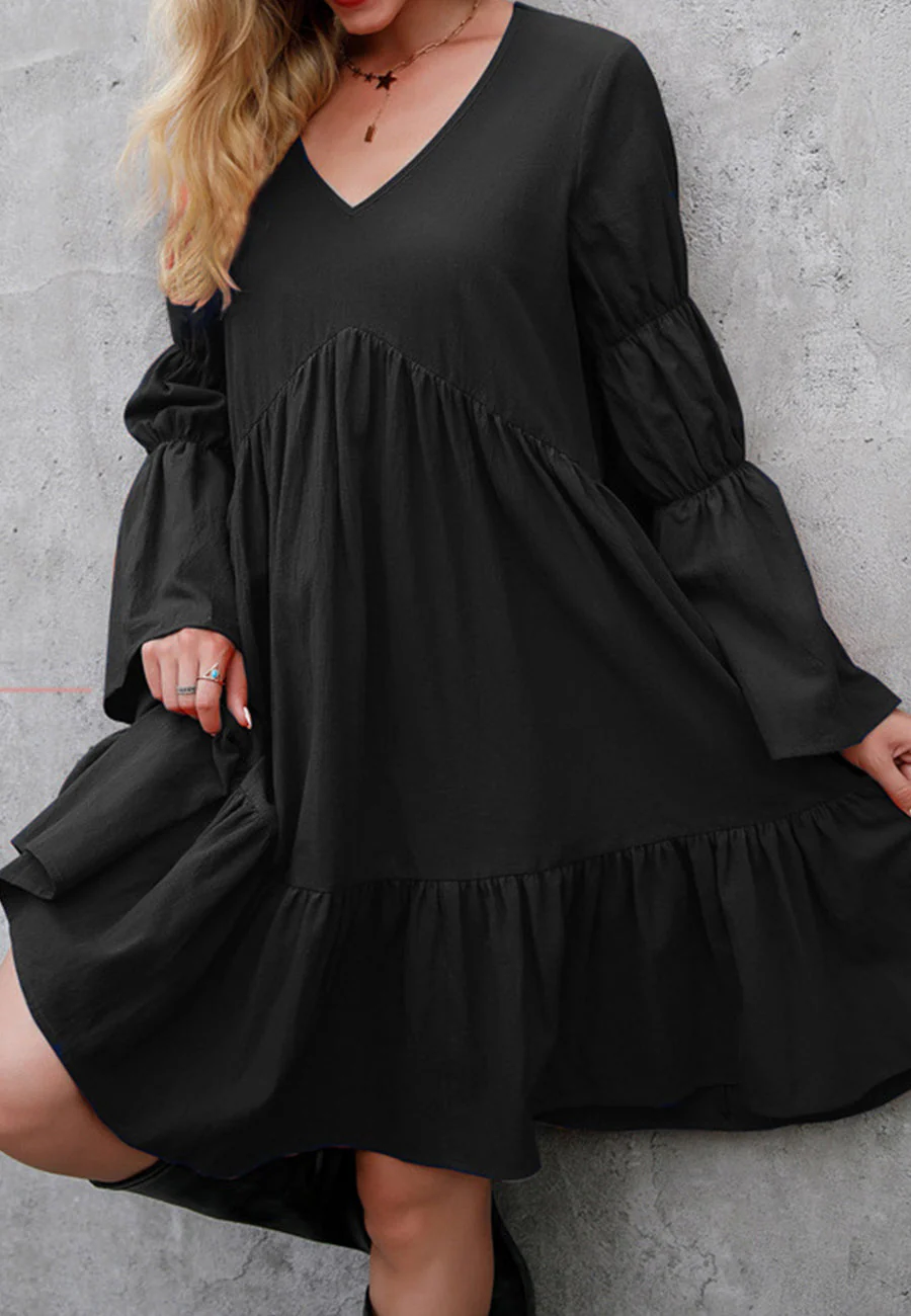 V Neck Marie Sleeves Dress - Image 3