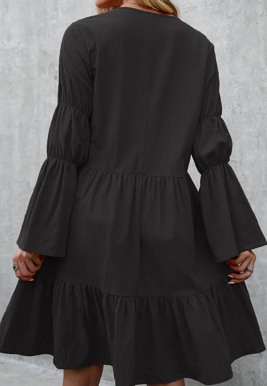 V Neck Marie Sleeves Dress - Image 4
