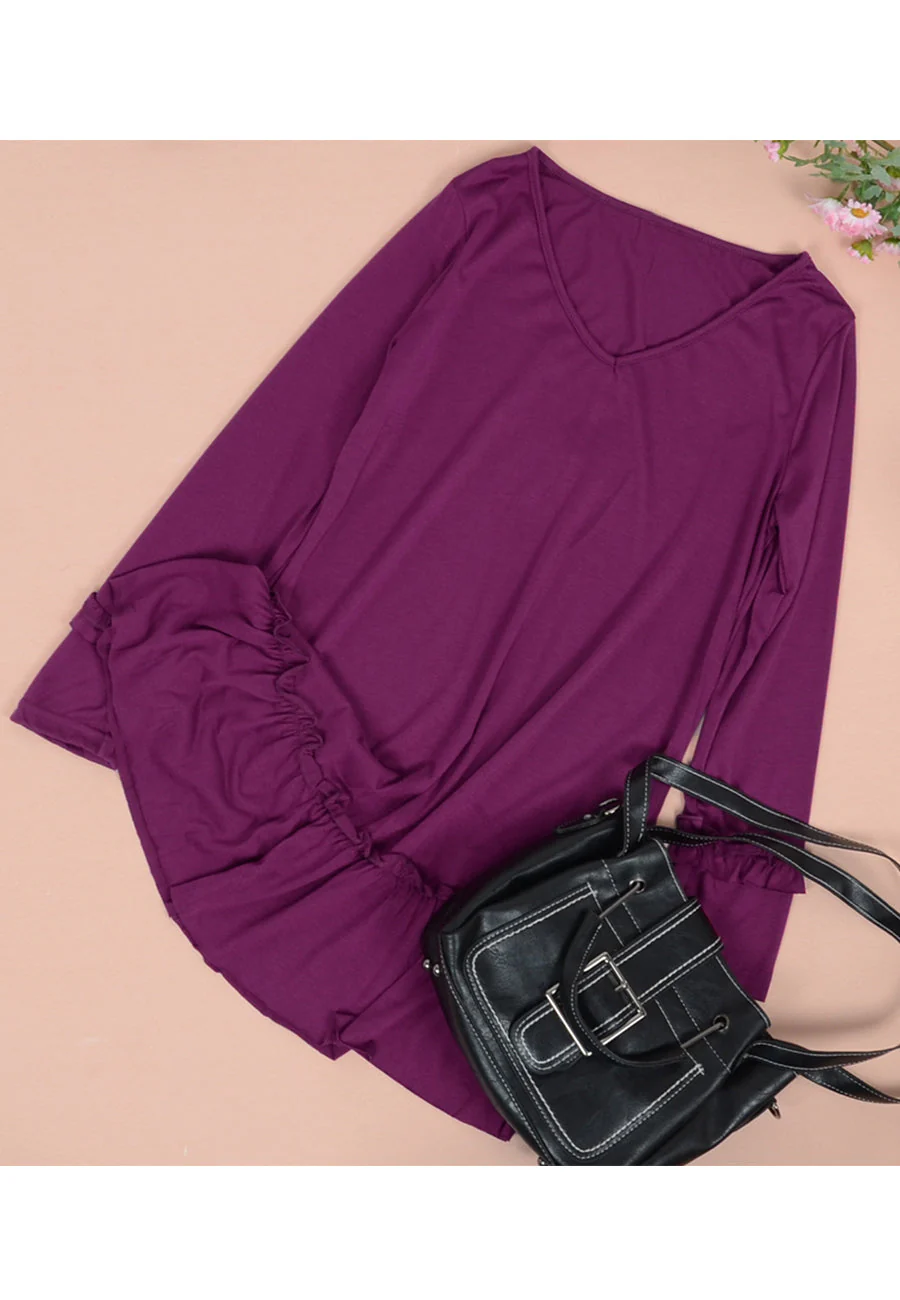 V Neck Ruffle Hem Dress - Image 8