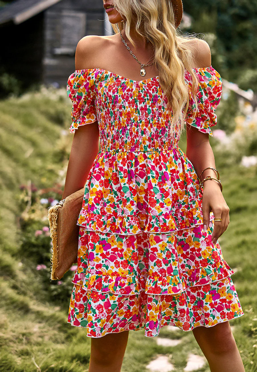 V Neck Ruffle Layered Dress - Image 10