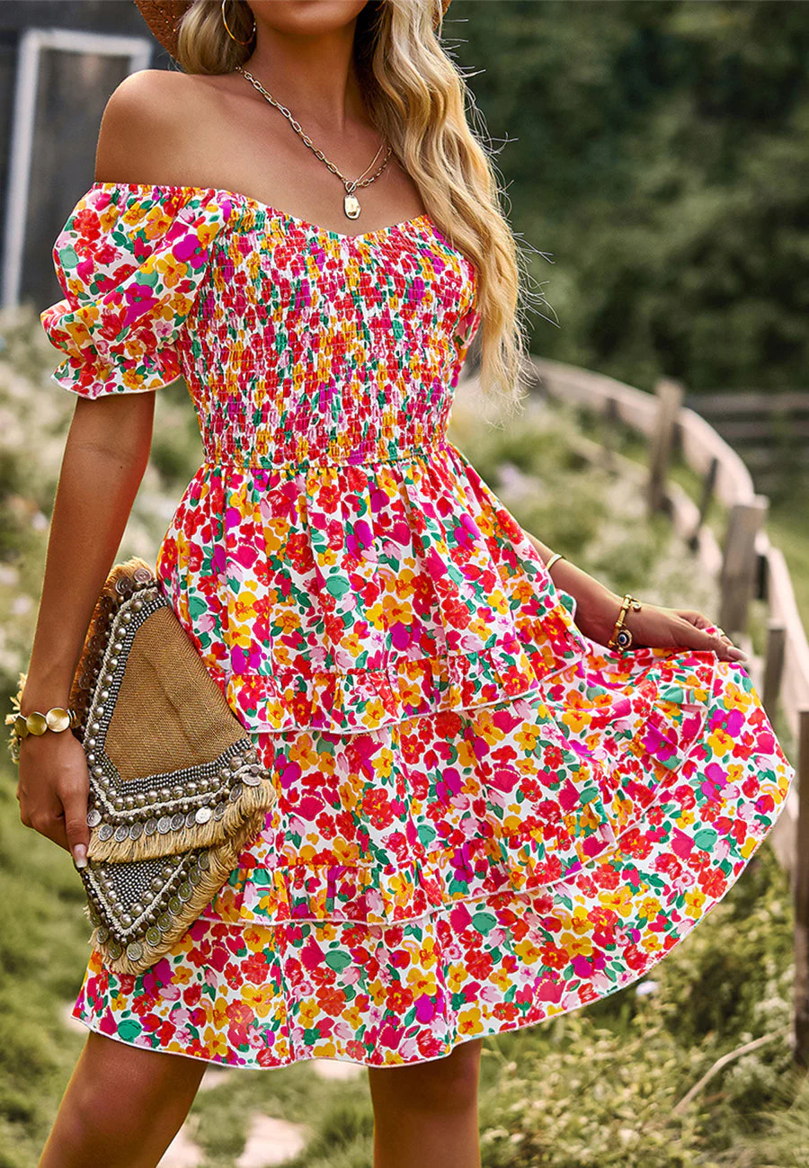 V Neck Ruffle Layered Dress - Image 8