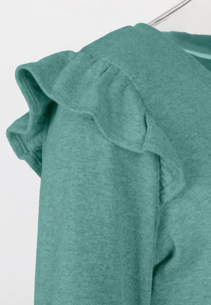V Neck Ruffle Shoulder Sweater - Image 17