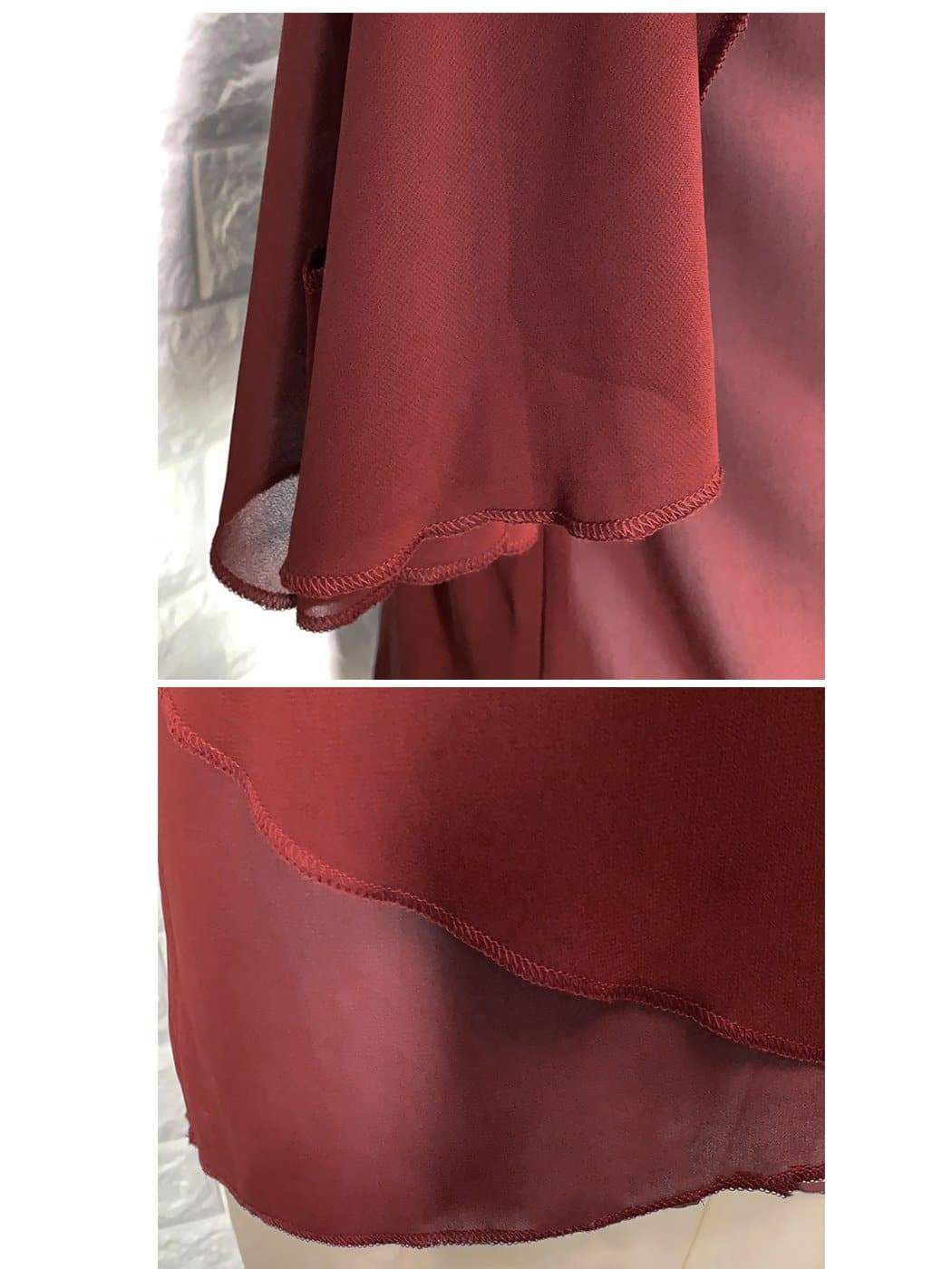 V-neck Ruffle Sleeve Chiffon Top - Image 5