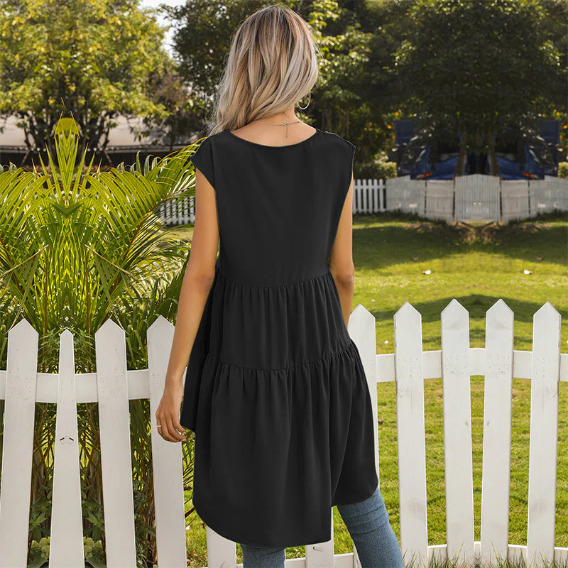 V-Neck Ruffle Tunic Tank - Image 6
