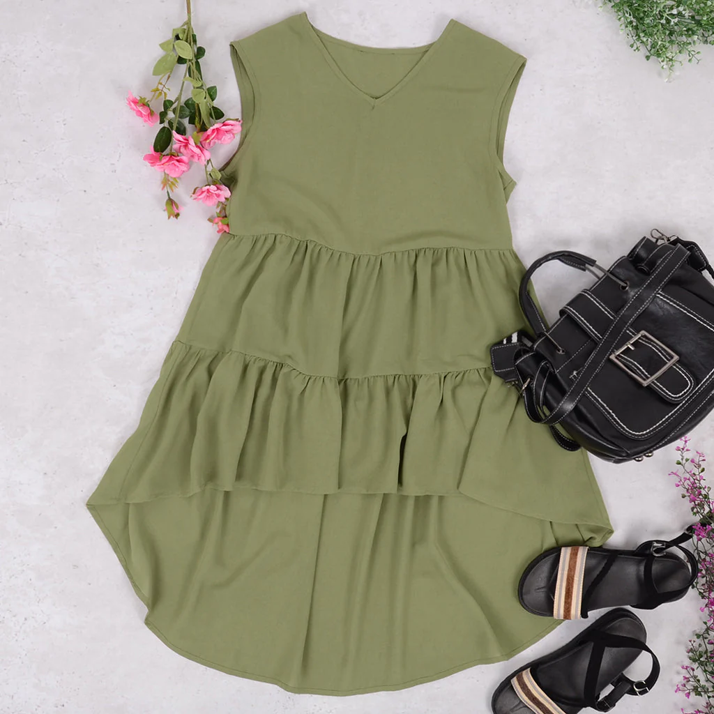 V-Neck Ruffle Tunic Tank - Image 7